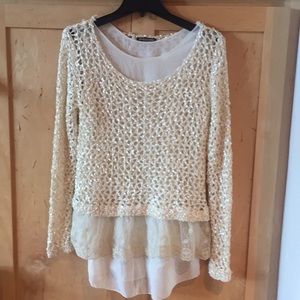 3 layer sequin sweater size S